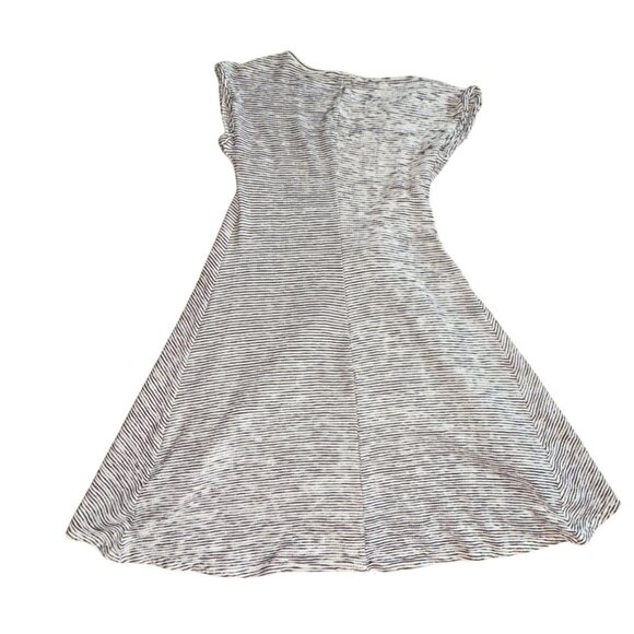 Max Studio Textured, Cap Sleeve Textures Asymmetricl Dress-White/Black-Size L-GU - Picture 7 of 8